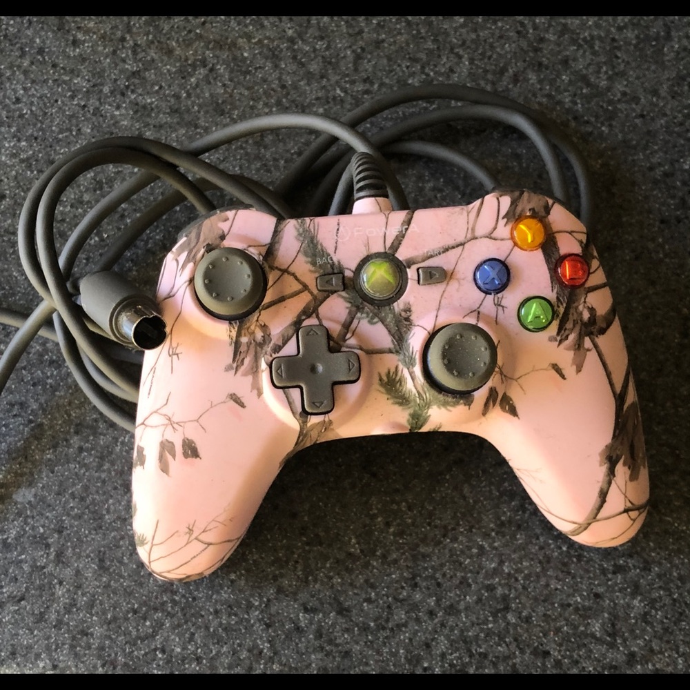 Wired mini Xbox 360 controller, Realtree pink camo